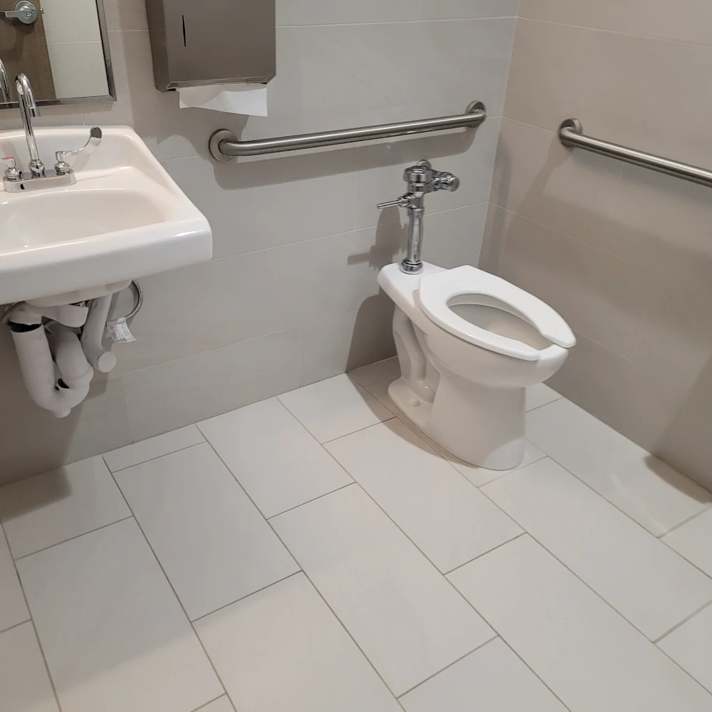 Sanitized commercial restroom